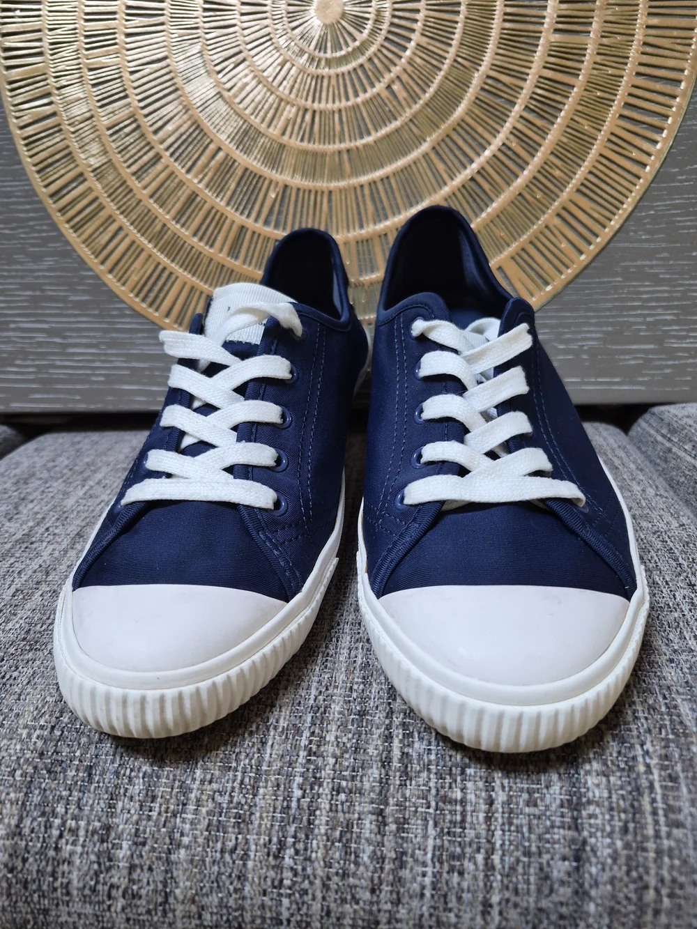 kate spade Tennison Navy Canvas Low-Top Sneakers with White Laces